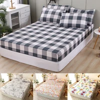 1pc sheet mattress cover printed fitted four corners with elastic band bed sheet elastic fitted 4 size bed sheet no pillowcase