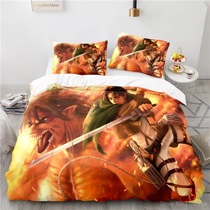 Комплект постельного белья из аниме атака на Титанов | Дом и сад