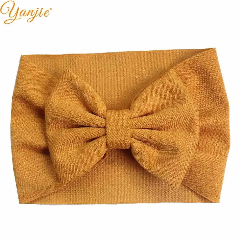 Хлопковая повязка на голову, 5 дюймов, банты для волос, модные,, однотонные, Детские аксессуары для волос для девочек, повязки для волос, вечерние, подарок - Цвет: CTJJKTD-7
