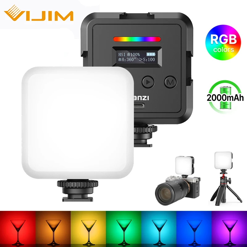 

VIJIM Ulanzi VL61 RGB Video Light Full Color 2500K-9000K Portable LED Fill Cold Shoe 2000mAh Mini Live Camera Light VL49 Updated