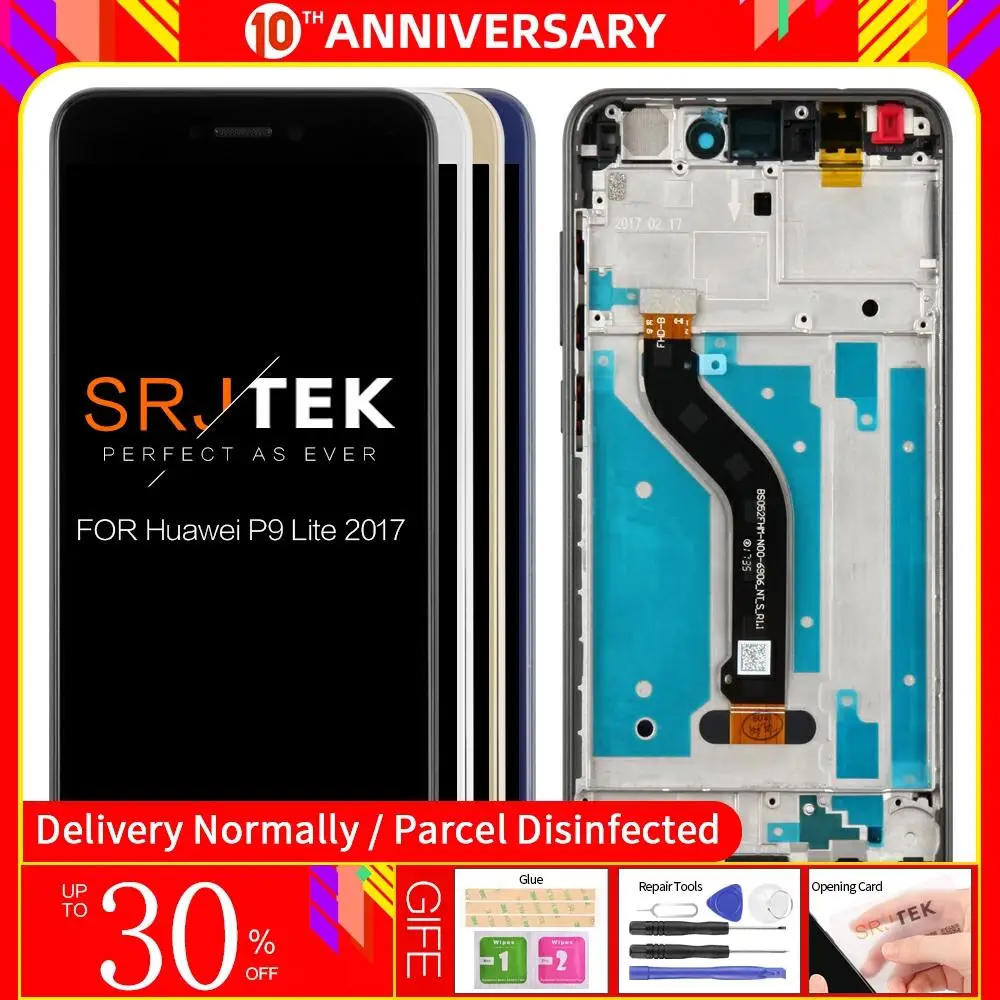 5 2 &quotоригинал для HUAWEI P9 Lite 2017 Дисплей LCD сенсорный экран с рамкой PRA LX1 Nova GR3