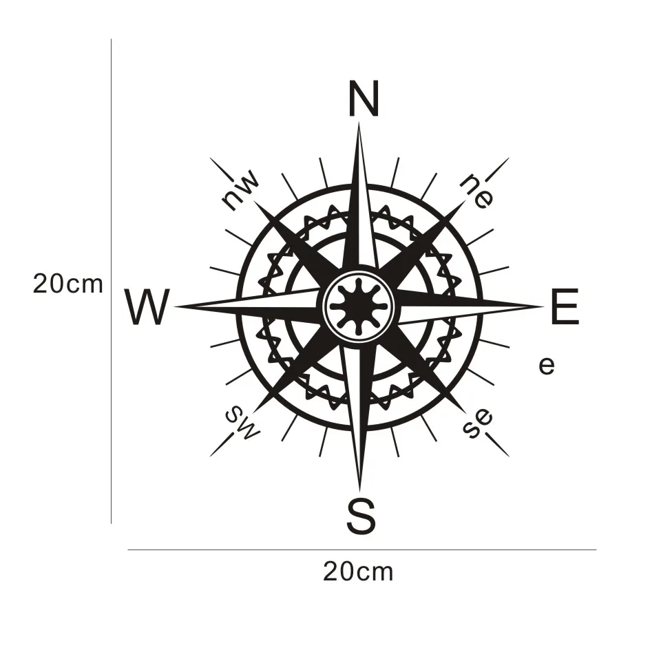 Автомобильная наклейка NSWE Compass Wind Rose автомобильная на окно автомобиля