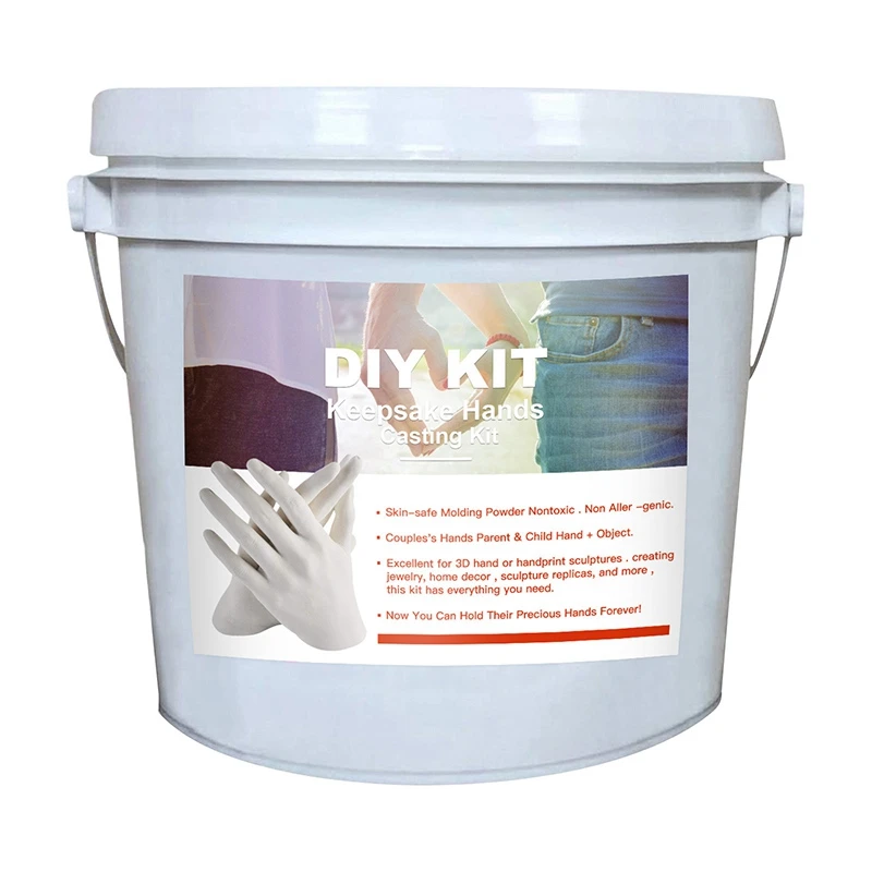 

Keepsake Hands Casting Kit Souvenir Large Creative DIY Plaster Statue Molding Kit Hand Holding for Couple Friends Family
