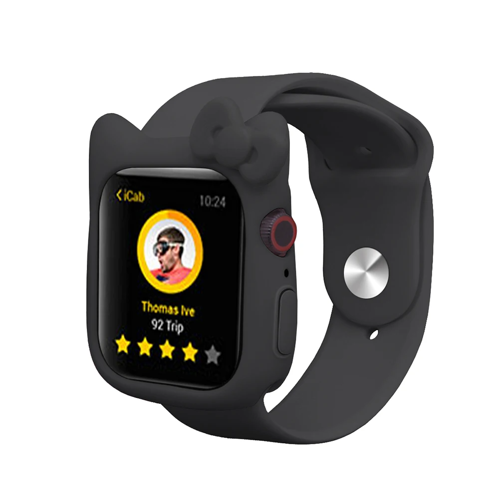 Силиконовый чехол для Apple Watch, чехол 5, 4, 44 мм, 40 мм, мультяшный чехол hello kitty для iWatch 3, 2, 1, 38 мм, 42 мм, защитный чехол