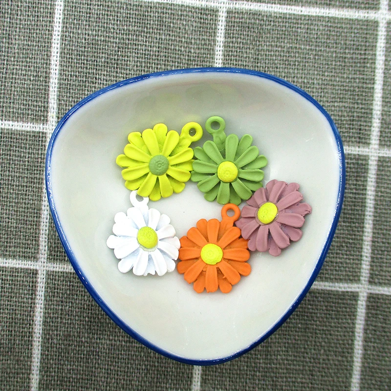 10 шт./лот 17*20 мм подвеска из сплава в форме мультяшных цветов с резиновым рисунком
