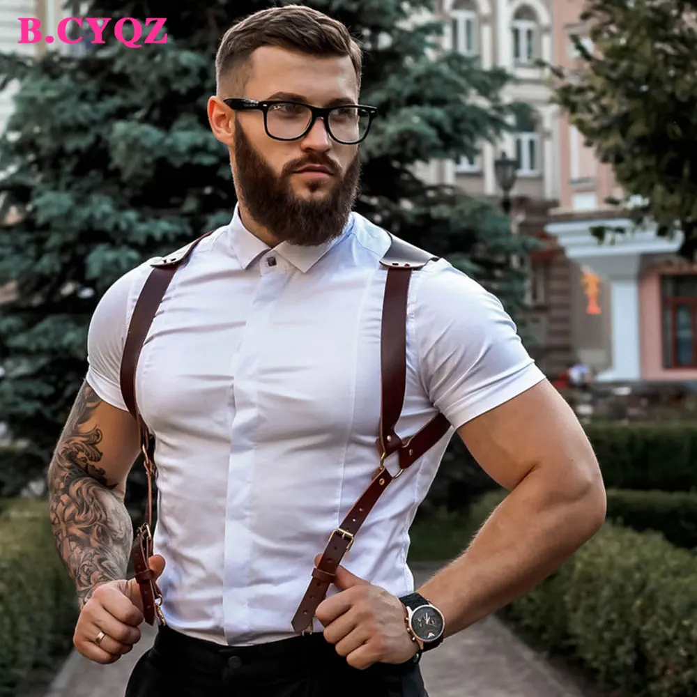 B.CYQZ портупея Мужская Регулируемая Фетиш кожа сексуальный Бондаж Клетка ремешок