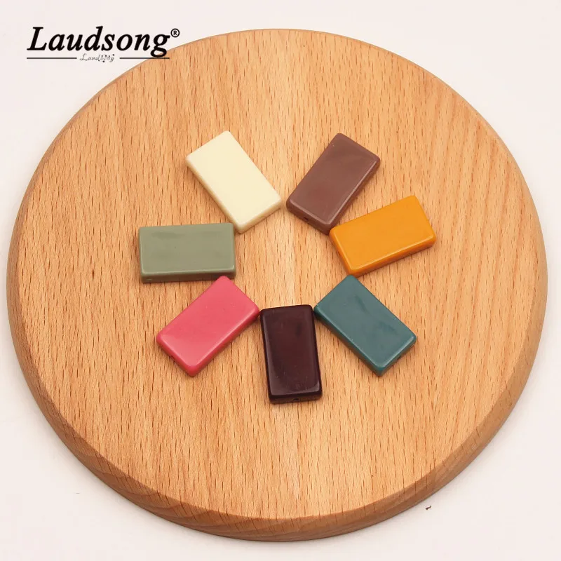 

50 шт. 24x14 мм акриловые имитация камня прямоугольные бусины толстые случайные аксессуары для смешивания DIY ювелирные изделия ручной работы с ...