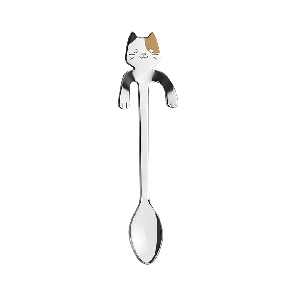

Hot Sale Coffee Spoon Mini 304 Stainless Steel Cartoon Cat Spoon Long Handle Flatware Coffee Drinking Tools Kitchen Gadget