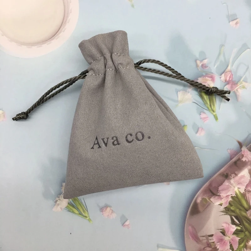 100 шт. мешочки для ювелирных изделий из микрофибры с принтом логотипа на заказ