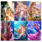Алмазная 5D картина сделай сам, мультяшный ангел, девочка, алмазная картина, Набор для вышивки крестиком, квадратнаяКруглая Мозаика, искусство, украшение для дома