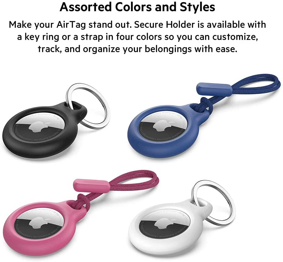 

Secure Holder for Apple Airtags Case Protective Cover Bumper with Strap Tracker Accessories Anti-scratch Keychain Air tag case