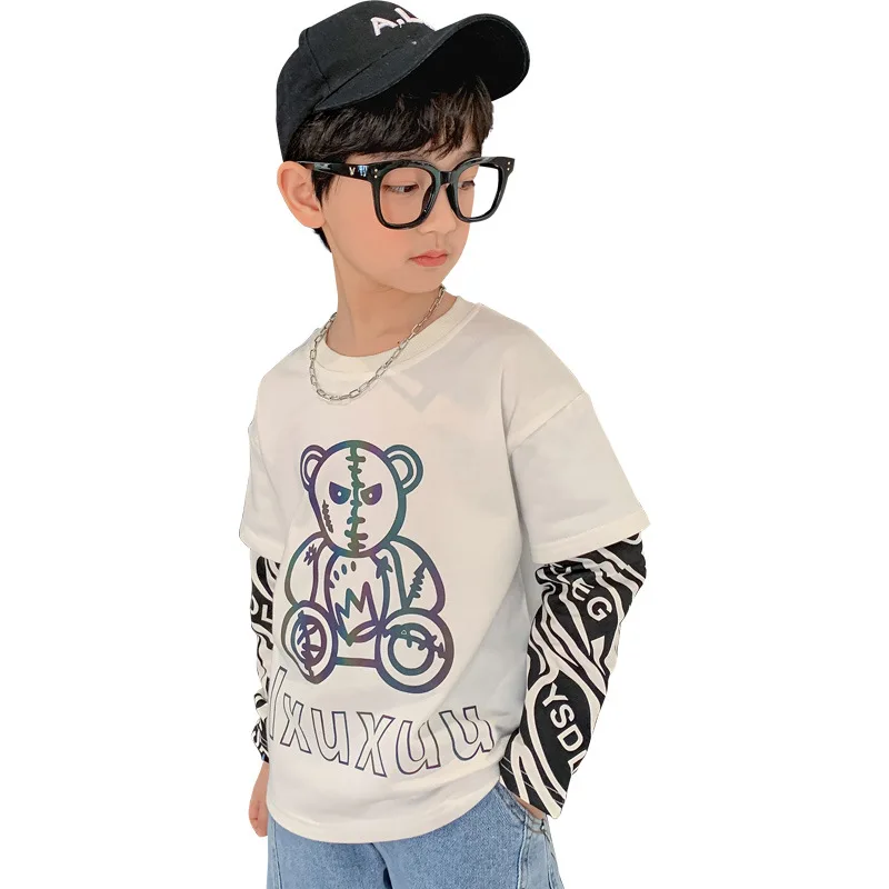 

2021 Fashion Spring Autumn Boys Sweatshirts KidsOutwear Teenager Tops Children Clothing Cotton Pullover Home School High Qualit