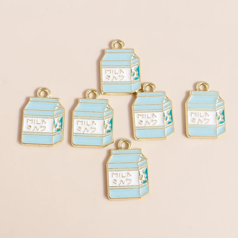 10 шт. 18*12 мм милые эмалевые молочные Подвески для изготовления ювелирных изделий
