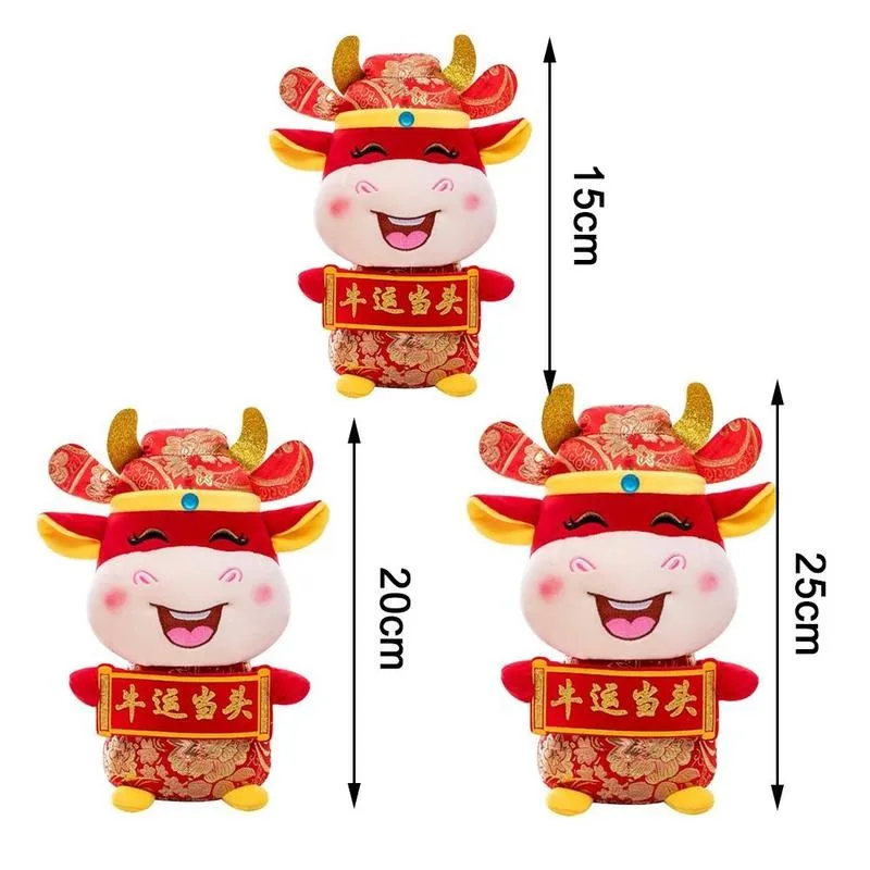 

Ox Mascot Plush Doll Chinese Zodiac Ox Cattle Plush Animals For Children Birthday Present 2021 Year Cartoon Ox Home Decor Toys