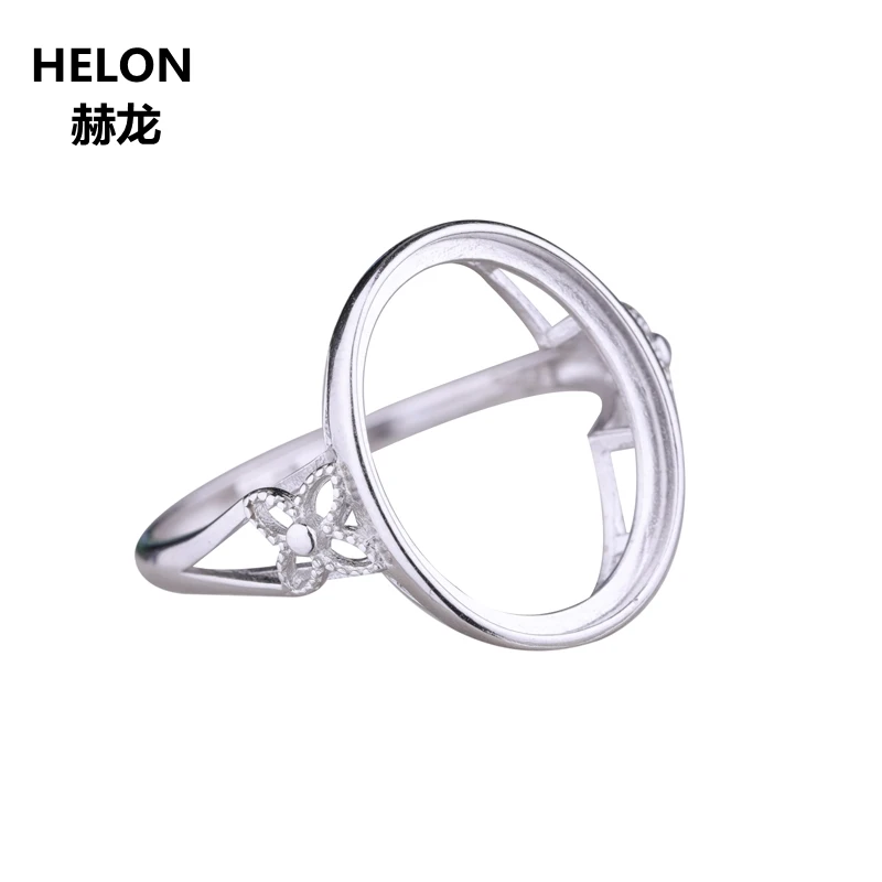 Овальный полукрепежный кольцо с кабошоном серебро 12 8x16 мм подходит для янтарной