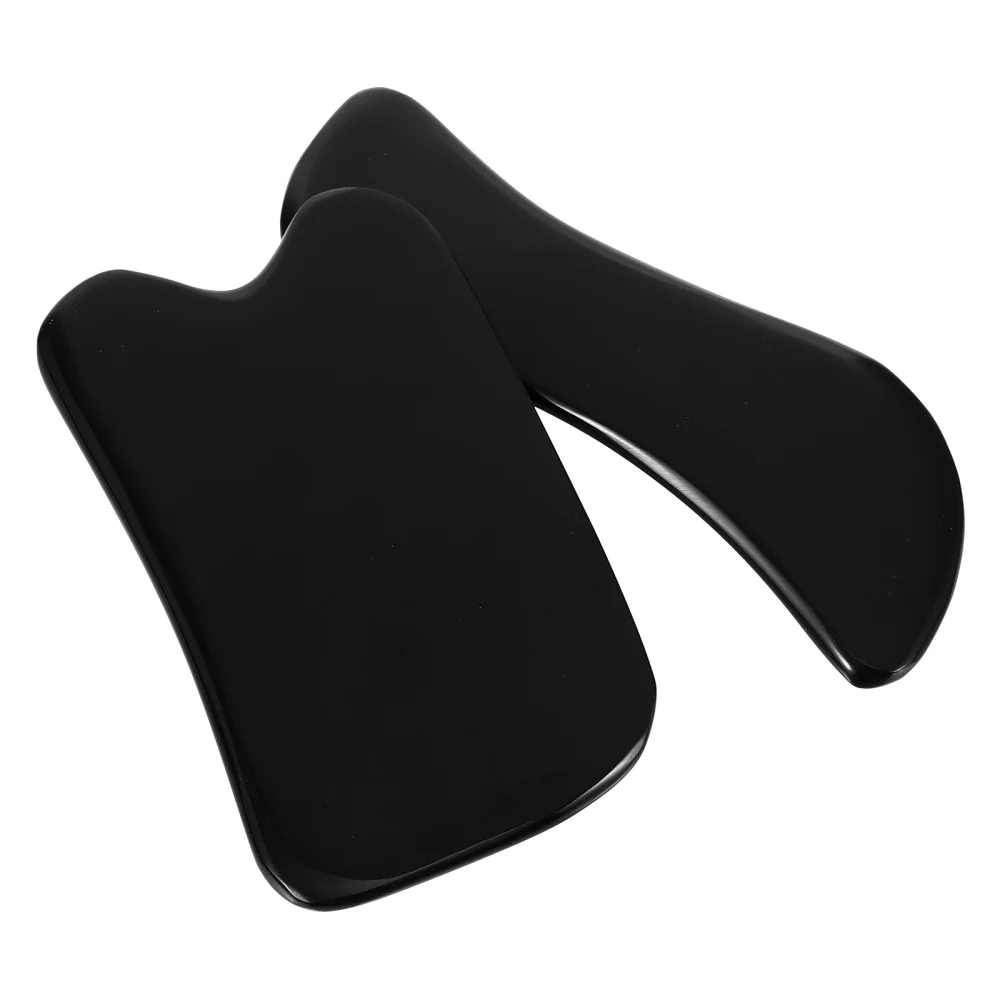 

1 Set 2Pcs Scraping Plates Square S-Shape Scraping Plate (Black)