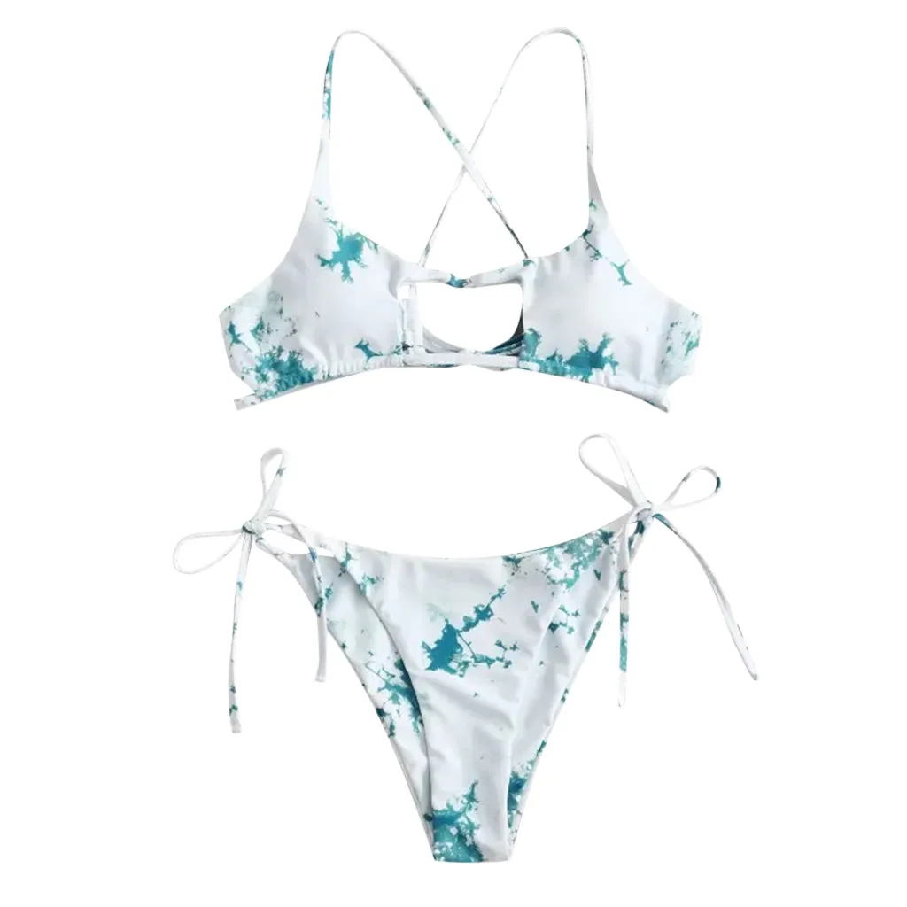 2020 сексуальная одежда для плавания Женский Галстук-краска с высокой талией