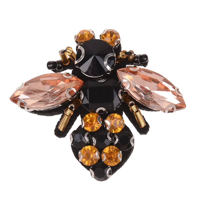 

handmade rhinestone beaded sequin patches bees sew on patch for clothes applique