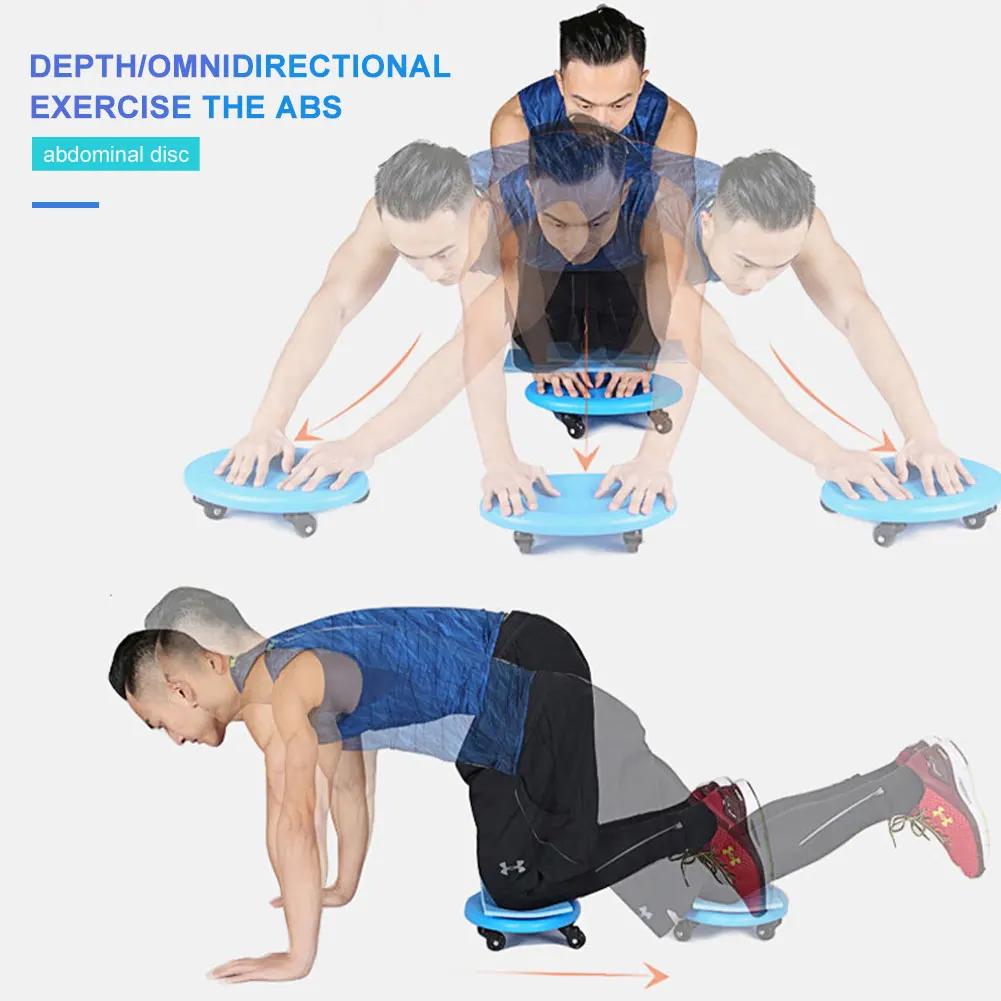

New Style Fitness Equipments Abdominal Muscle Disc Fitness Four Wheel Roller Sliding Equipment Plate Household Training