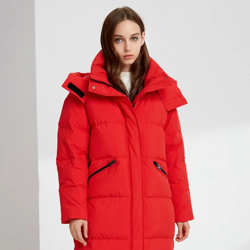 BOSIDENG X Long пуховик женский зимняя теплая плотная верхняя одежда с капюшоном