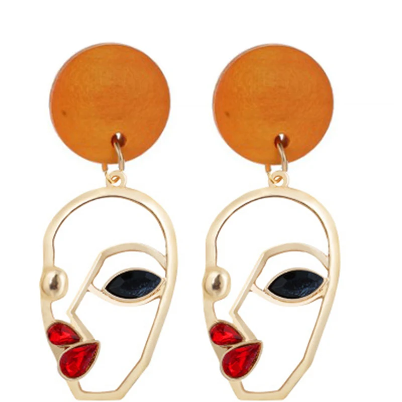 Женские абстрактные серьги-клипсы в стиле панк металлические серьги ручной