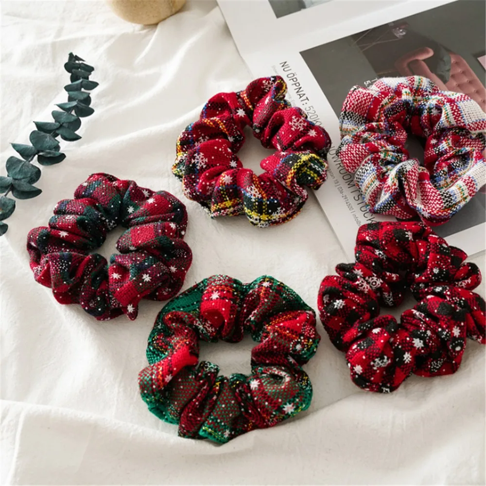

New arrival Fashion women Lovely satin Hair bands Christmas Colorful Hair Scrunchies Ponytail Holder Hair Tie Accessories