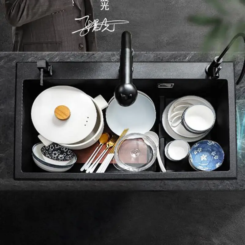 Мойка кухонная раковина Черная Гранитная надгробная скульптура большой шкаф с