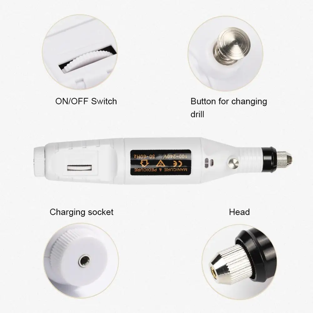 Электрический сверлильный станок COASCELIA USB для ногтей, набор для маникюрных сверл, аксессуары для дизайна ногтей, ручка для педикюра, пилочка для ногтей, набор инструментов для дизайна ногтей