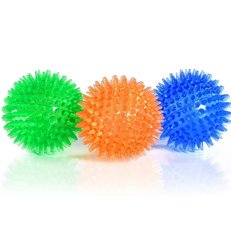 Golden Retriever Large Dogs Spiked Ball Super Elastic Sound Chew Tooth Cleaning Puppy Toy TPR Pet Dog Squeak Toys | Дом и сад