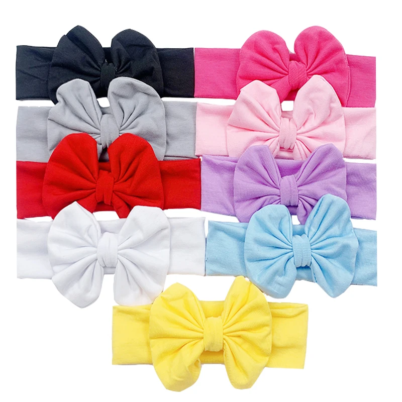 New 3pcs/Set Solid Color Baby Elastic Headband For Girls Newborn Bows Knotted Girl Headbands Hair Accessories | Мать и ребенок