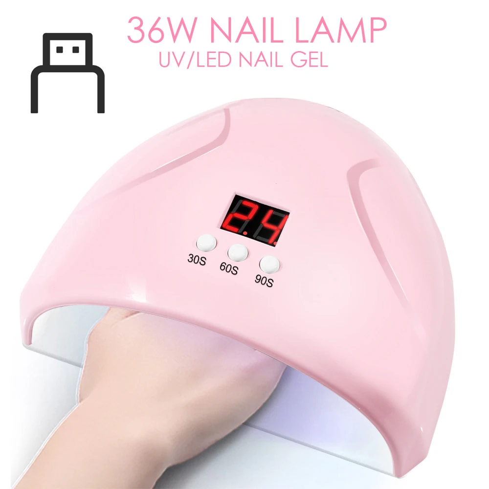 Светодиодный Сушилка для ногтей 36 Вт сушки гель-лака быстрая сушка 30 с/60 с/90 с
