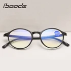 Очки для чтения унисекс iboode, круглые ультралегкие очки для коррекции пресбиопии, с диоптриями от + синий луч света до 1,0, TR90, 4,0