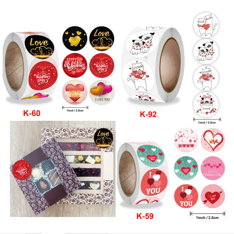 Наклейки на День Святого Валентина в виде любовных животных Свадебный пакет