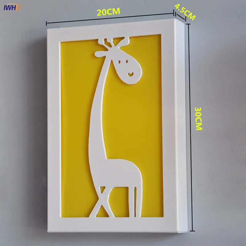 Милый жираф акриловый светодиодный настенный светильник современная мода