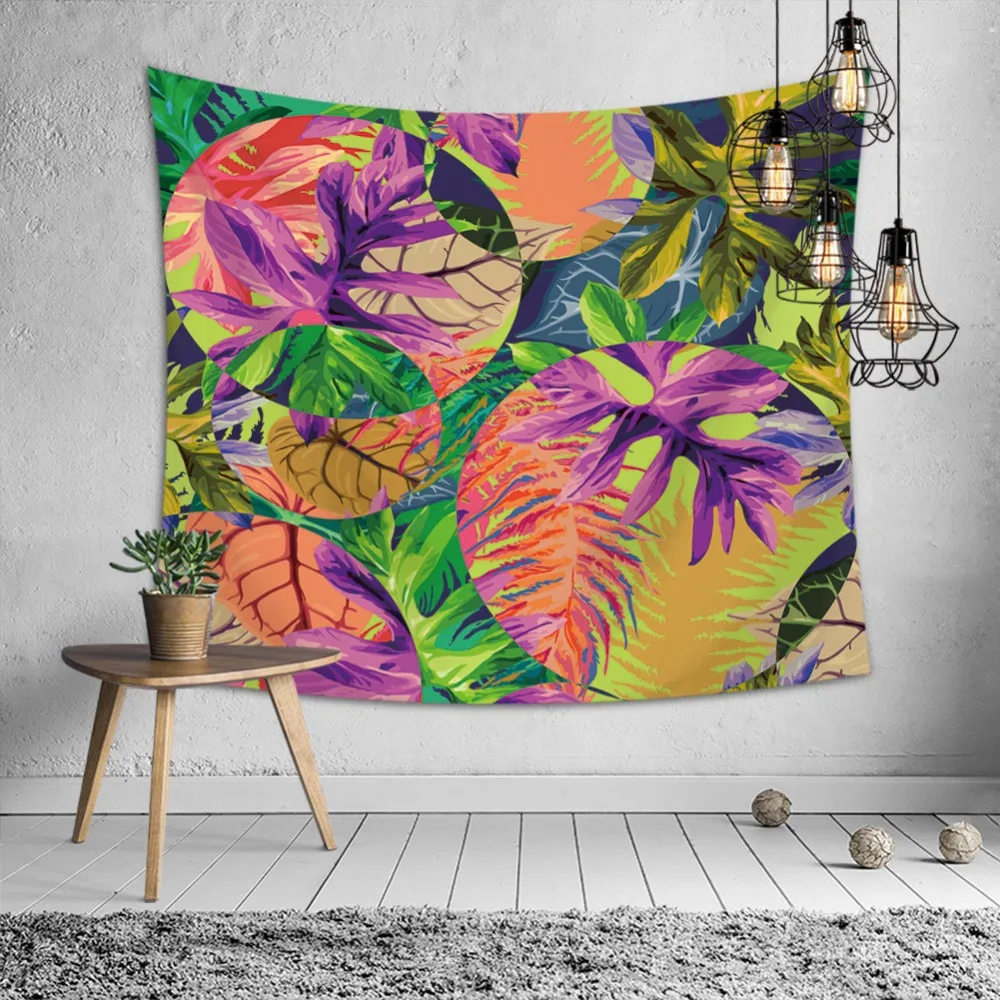 

Polyester Tropical Plant Pattern Wall Cloth Hanging Tapestry Wedding Party Gift Bedspread Beach Towel Yoga Picnic Mat