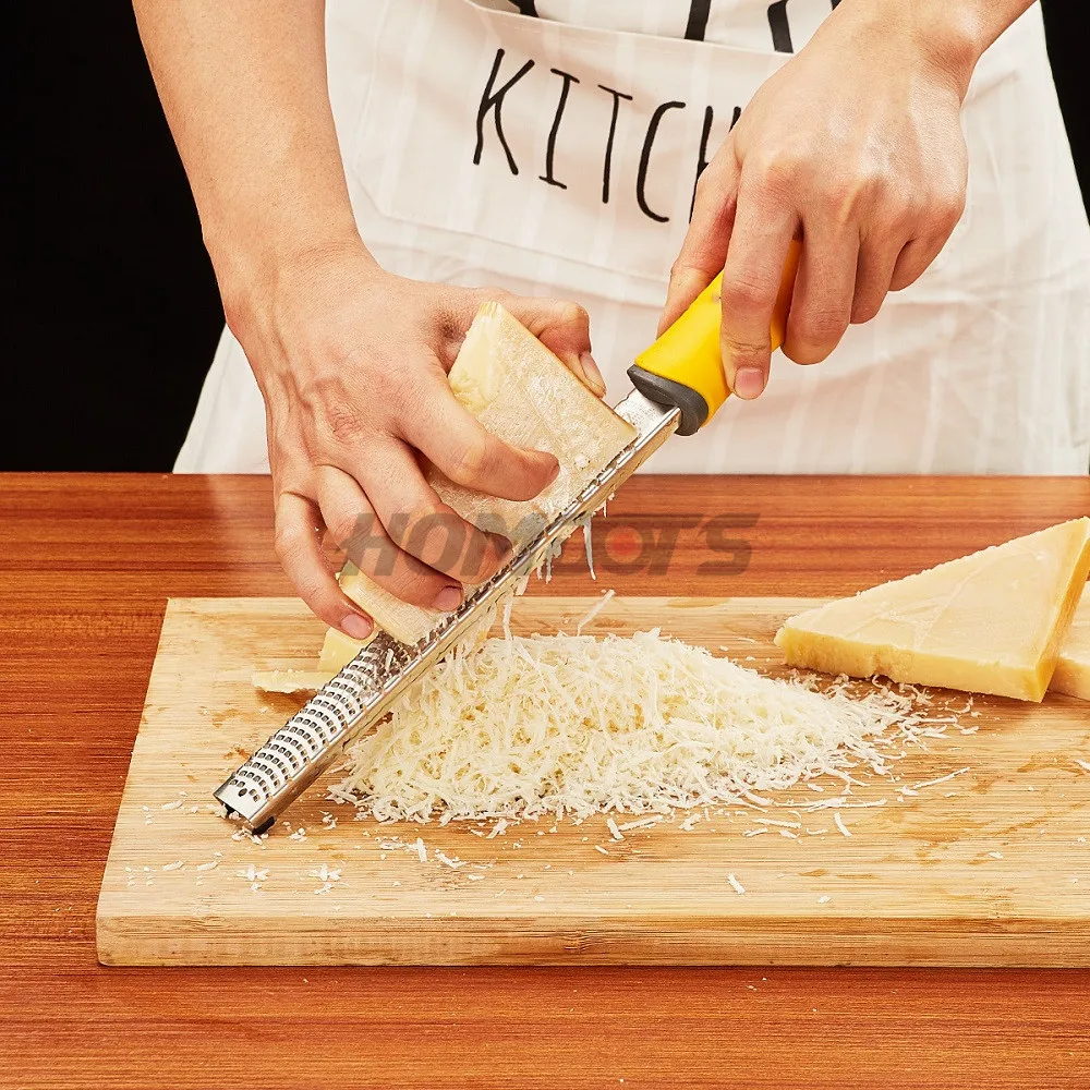 

Professional Cheese Grater Sharp Stainless Steel Blade Parmesan Zester for Lemon Garlic Ginger Coconut Ergonomic Soft Handle