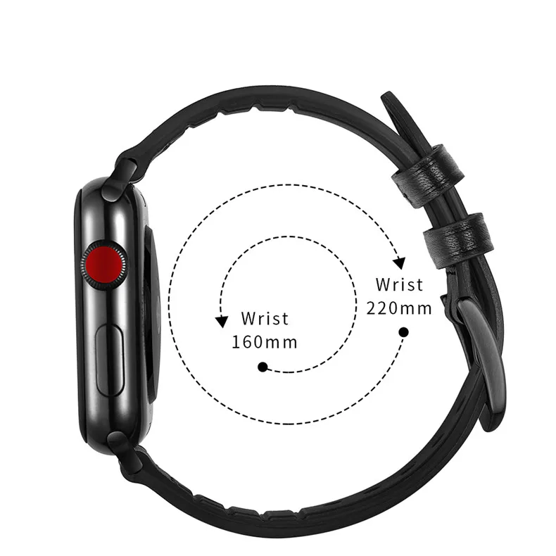 leather watch strap for apple series 5 4 3 2 1 Bands 38 42 40mm 44mm Band bands iwatch watchband bracelet wrist | Наручные часы