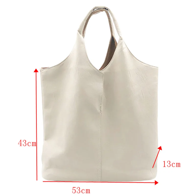 

Fashion Double-sided Contrast Color Shoulder Bags Women Washed Leather Personality Top-handle Bag Female Tide 2021 New Tote Bags