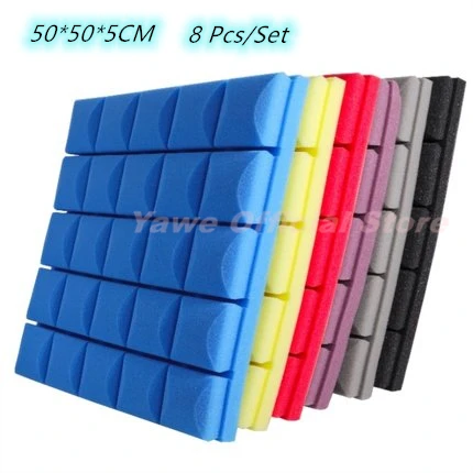 

8Pcs/Lot Panels Wall Acoustic Sound Absorption Sponge Drum Room Wedge Tiles Polyurethane Isolation Eponge Studio Soundproof Foam