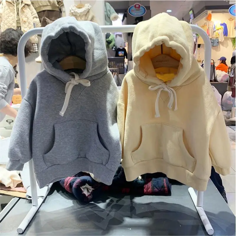 2021 Children Clothing Girls Boys Fleece Clothes Set Kids Hooded Tracksuits Family Brother Sister Matching Outfits Hoodies Pants images - 6