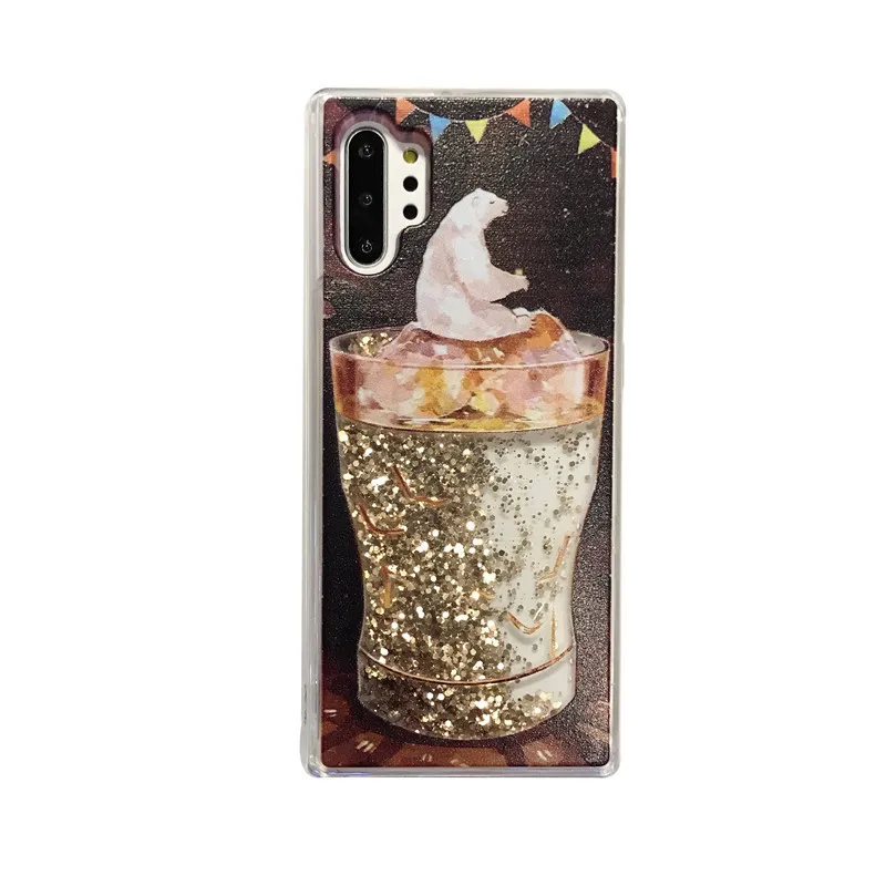 

The funsha cartoon cup bear is suitable for the Samsung S20 plus phone case note10 case flash powder iPhone 11 case