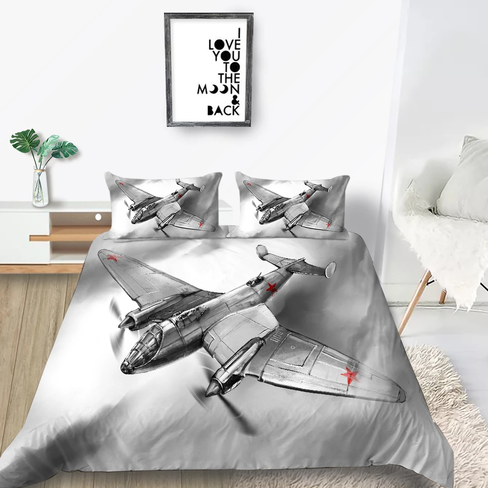 

Fighter Bedding Set Vintage Fashion Soft Simple 3D Duvet Cover Queen King Twin Full Single Double Unique Design Bed Set