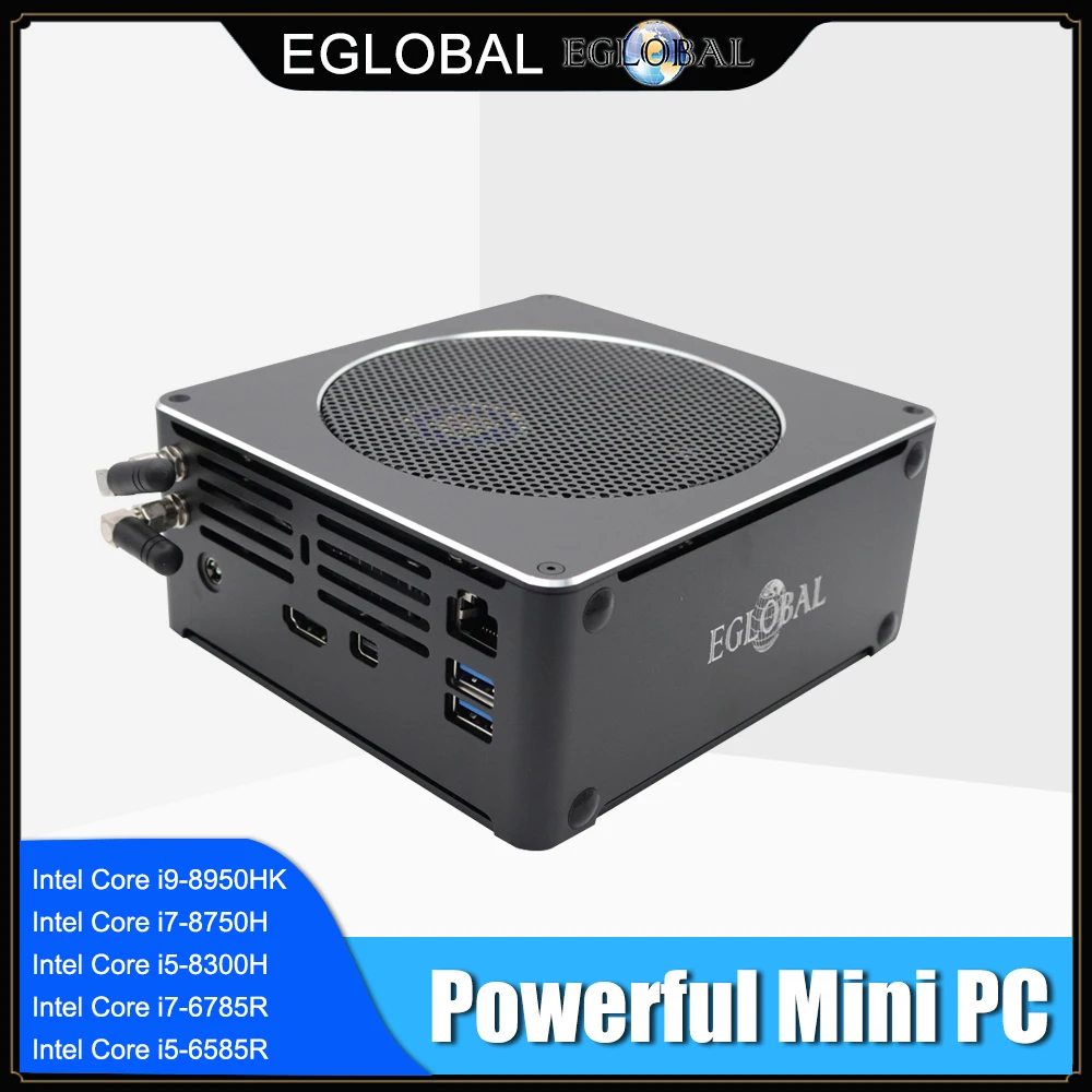 Маленький настольный компьютер Coffee Lake 32 Гб DDR4 Intel Core i7 8750H Xeon E3 1505M v5 2 * Nvme SSD EGLOBAL Mini DP