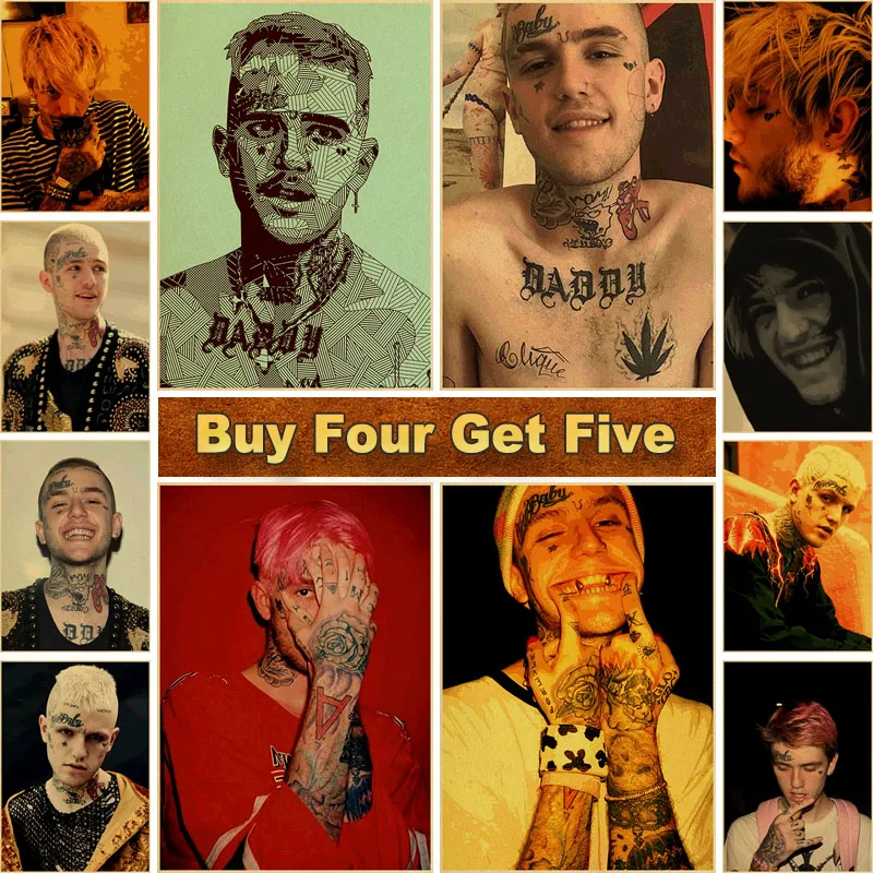 Lil открытым музыкальный Рэппер Ретро плакат крафт бумага Бумага живопись