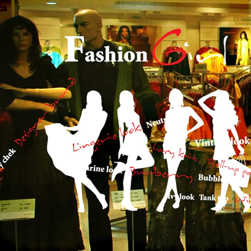 Настенные Стикеры для магазина одежды сексуальные украшения девушек магазин