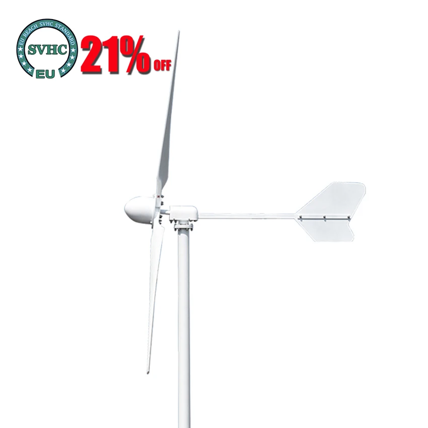 

SHA-2000 Horizontal Generator Wind Turbine 2000W 120V Small Generator Windmill 3 Blades For Home Use Base Station Seaside Ranch
