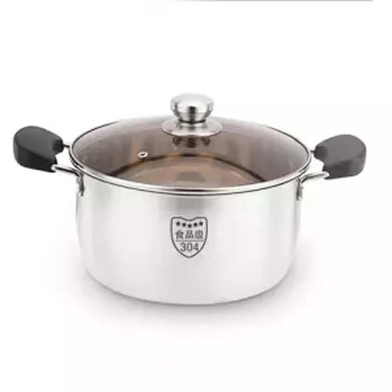 Суповая кастрюля из нержавеющей стали утолщенная маленькая зеркальная для