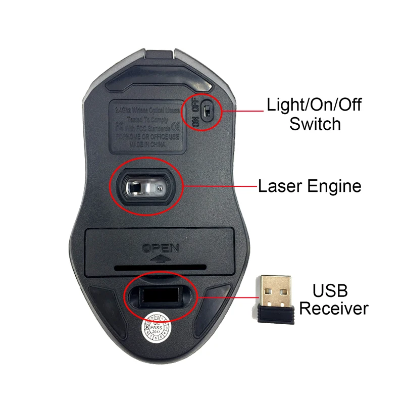 Беспроводная игровая мышь erlies 2 4 ГГц 6D 1600DPI | Компьютеры и офис