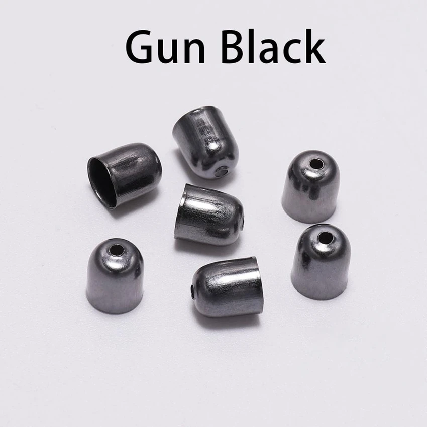 Gun Black 50 шт. концевые кисточки колпачки DIY Ювелирные изделия Поиск серьги браслет ожерелье на лодыжку аксессуары обжимные концевые бусины для изготовления ювелирных изделий - Цвет: Gun Black