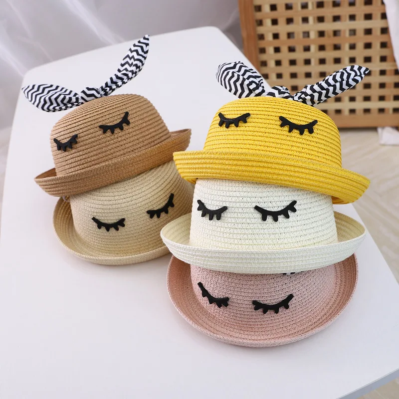 

Children's Hat Grass Hat Spring and Summer Fisherman's Hat Outdoor Sunshade SUN HAT baby cartoon sun Hat Beach Hat Basin